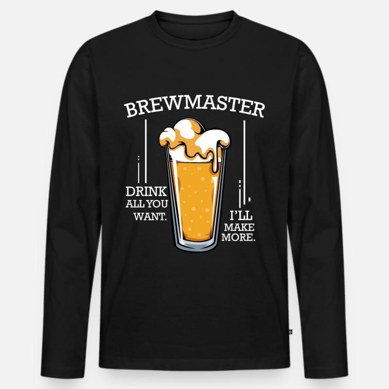 Bier brauen - Männer Premium Bio Langarmshirt - Schwarz