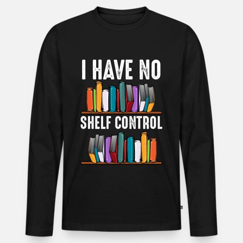 Bücher Lesen - Männer Premium Bio Langarmshirt - Schwarz