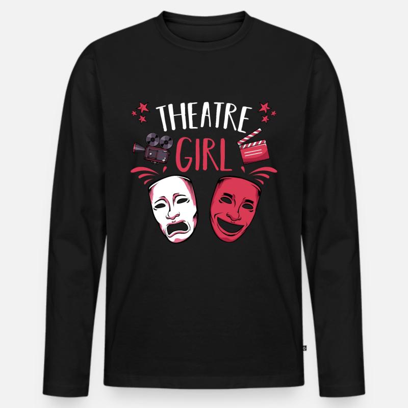 Theater - Männer Premium Bio Langarmshirt - Schwarz