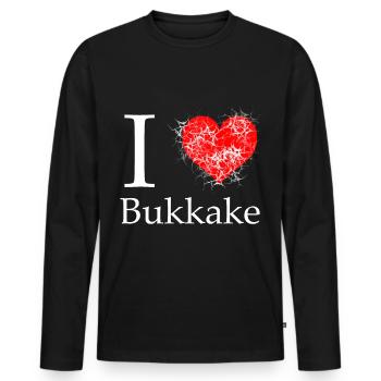 Bukakke drôle sexe - T-shirt manches longues Premium bio Homme - noir - Devant - Nico (187cm)