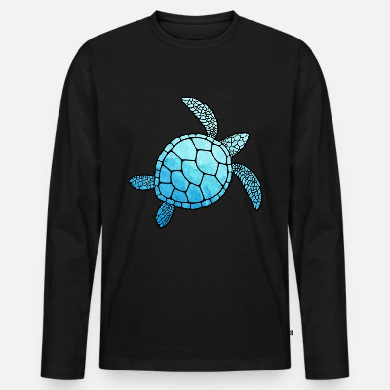 Turtle Turtle Regalo Idea Tartarughe Mare - Maglia a manica lunga ecologica premium da uomo - nero