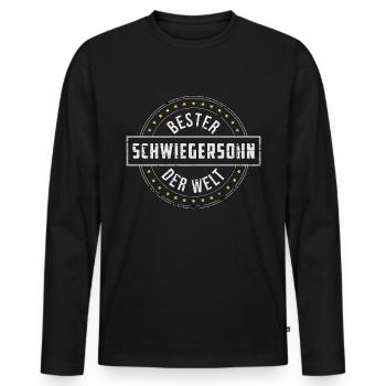 Bester Schwiegersohn Der Welt Lustige Geschenkidee - Männer Premium Bio Langarmshirt - Schwarz - Vorne - Nico (187cm)