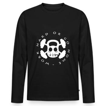 dumbbell - Men's Premium Organic Long Sleeve Shirt - black - Front - Nico (187cm)