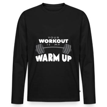 dumbbell - Men's Premium Organic Long Sleeve Shirt - black - Front - Nico (187cm)