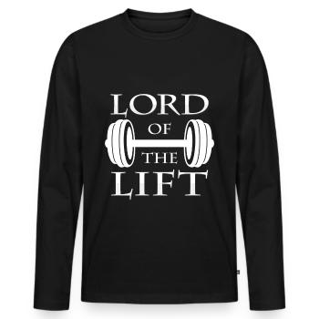 dumbbell - Men's Premium Organic Long Sleeve Shirt - black - Front - Nico (187cm)