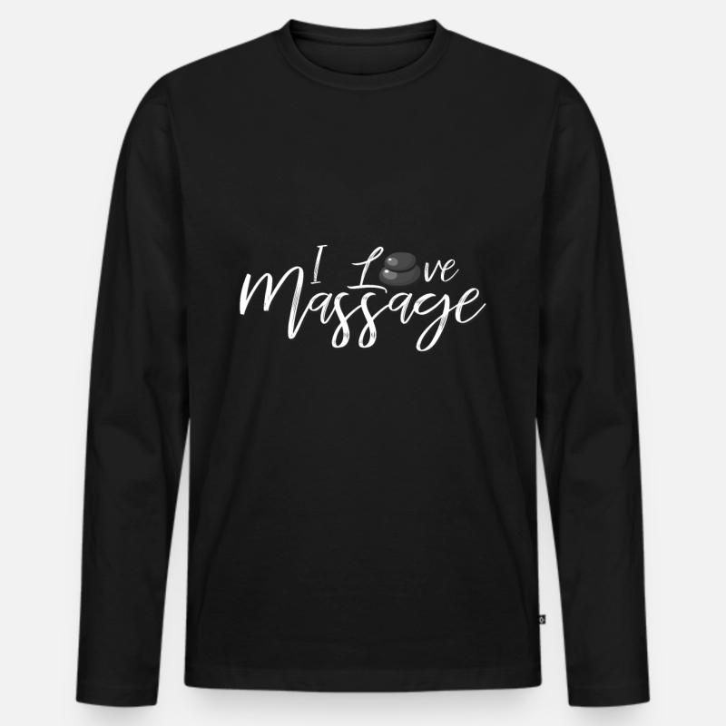Massage - Männer Premium Bio Langarmshirt - Schwarz