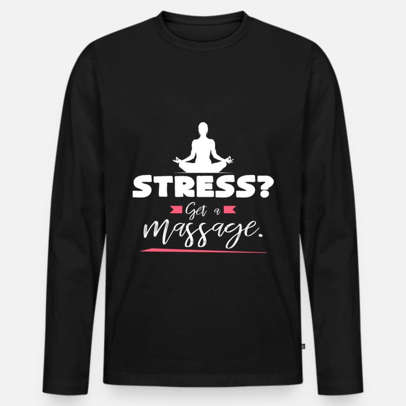 Massage - Männer Premium Bio Langarmshirt - Schwarz