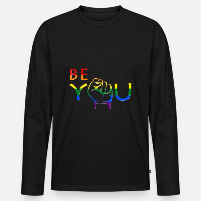 Gay Pride - Männer Premium Bio Langarmshirt - Schwarz