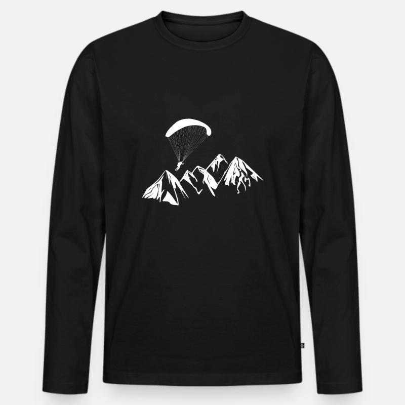 Paragliding Berge - Männer Premium Bio Langarmshirt - Schwarz