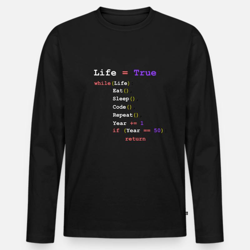 Eat Sleep Code Repeat - programmeur T-shirt manches longues Premium bio Homme