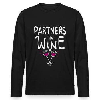 Partners in Wine - Men's Premium Organic Long Sleeve Shirt - black - Front - Nico (187cm)