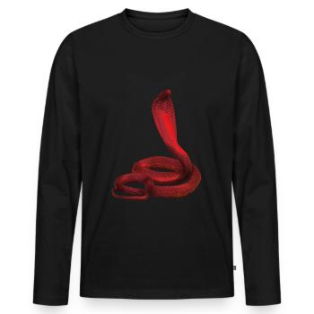 red snake children - Men's Premium Organic Long Sleeve Shirt - black - Front - Nico (187cm)
