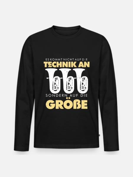 Tuba nicht auf die Technik Blasmusik Tubist Tuba - Männer Premium Bio Langarmshirt - Schwarz