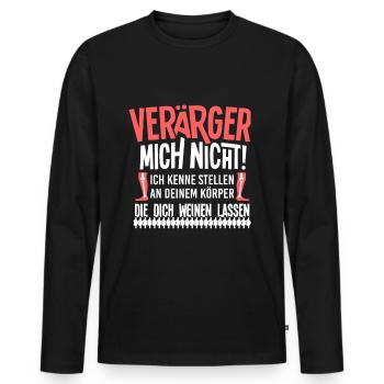 Verärger mich nicht Physio - Männer Premium Bio Langarmshirt - Schwarz - Vorne - Nico (187cm)