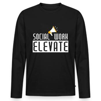Soziale Arbeit Elevate - Männer Premium Bio Langarmshirt - Schwarz - Vorne - Nico (187cm)