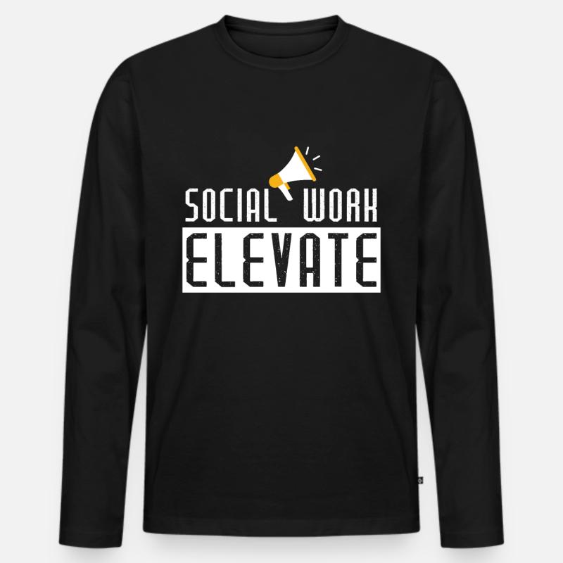 Soziale Arbeit Elevate - Männer Premium Bio Langarmshirt - Schwarz