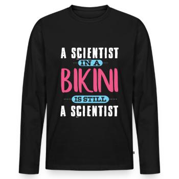 Un scientifique en bikini - T-shirt manches longues Premium bio Homme - noir - Devant - Nico (187cm)