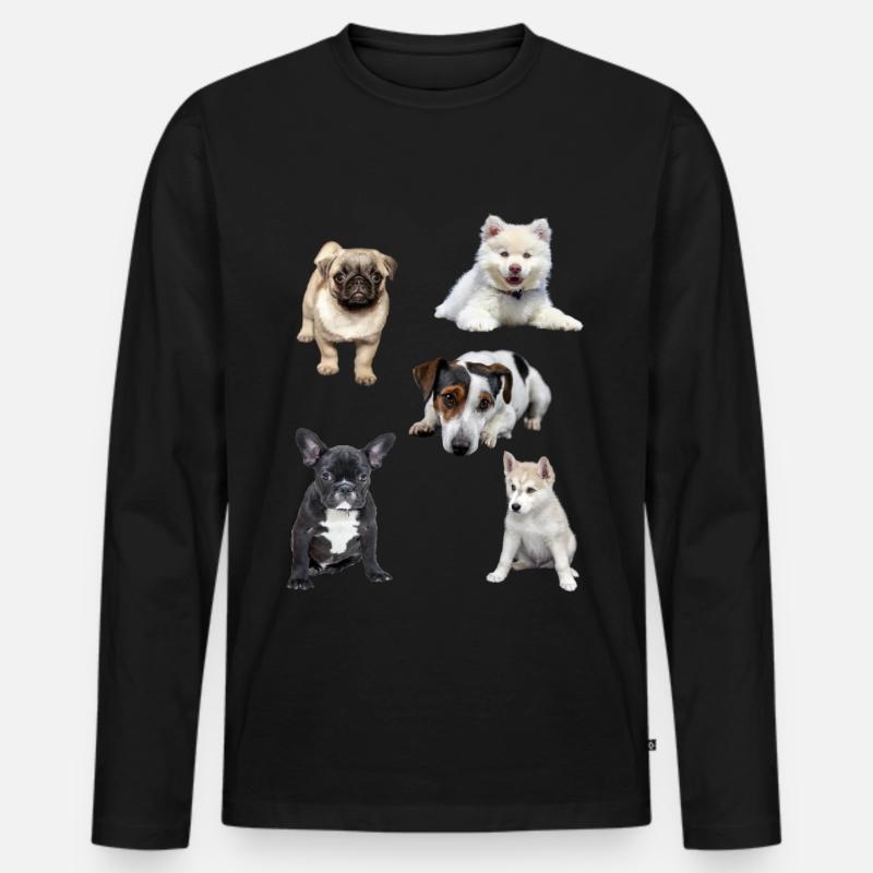 süße welpen - Männer Premium Bio Langarmshirt - Schwarz