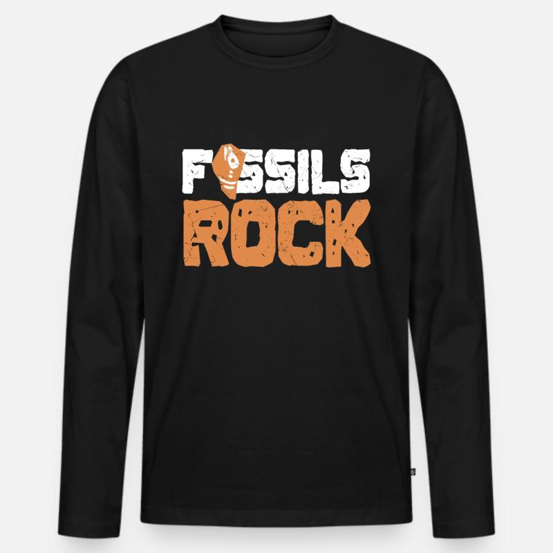 Fossils Rock Archaeology Geschenk - Männer Premium Bio Langarmshirt - Schwarz