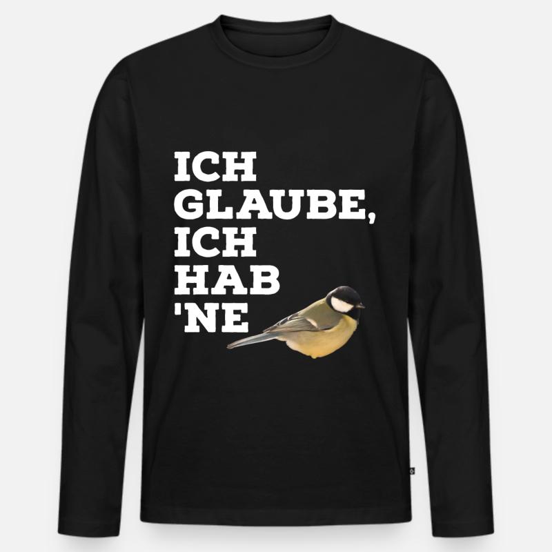 Meise - Männer Premium Bio Langarmshirt - Schwarz