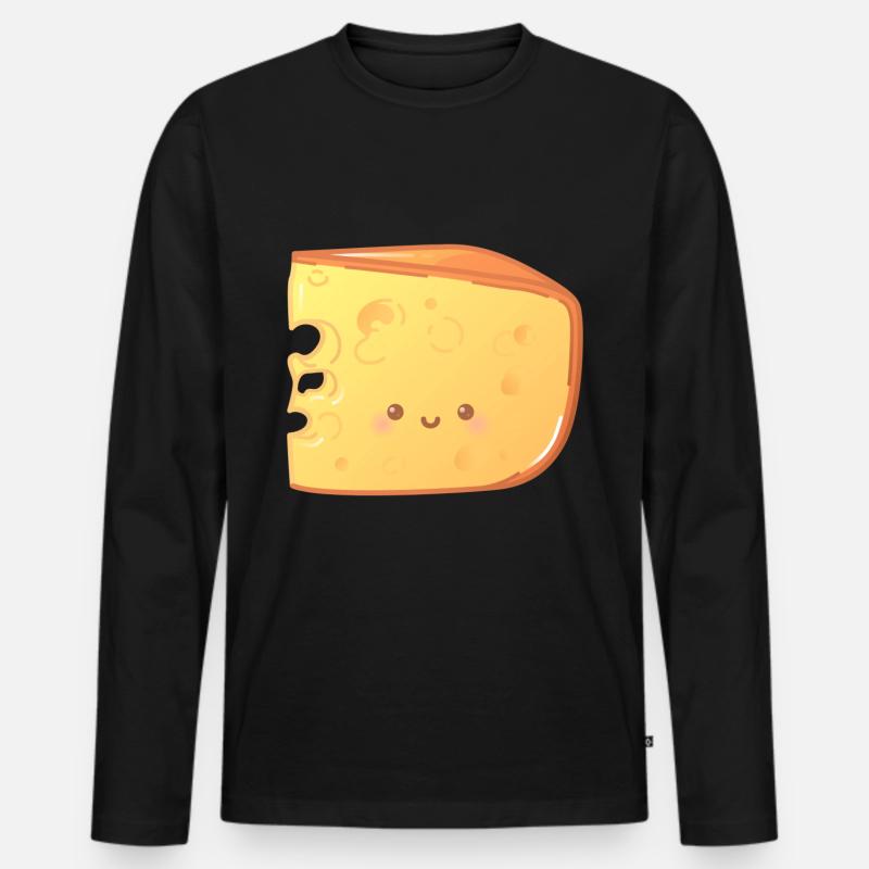 Käse - Männer Premium Bio Langarmshirt - Schwarz