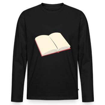 Offenes Buch - Männer Premium Bio Langarmshirt - Schwarz - Vorne - Nico (187cm)