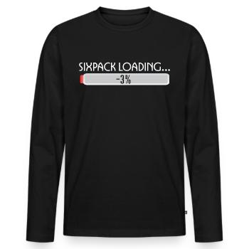 SIXPACK LOADING-2 - Männer Premium Bio Langarmshirt - Schwarz - Vorne - Nico (187cm)