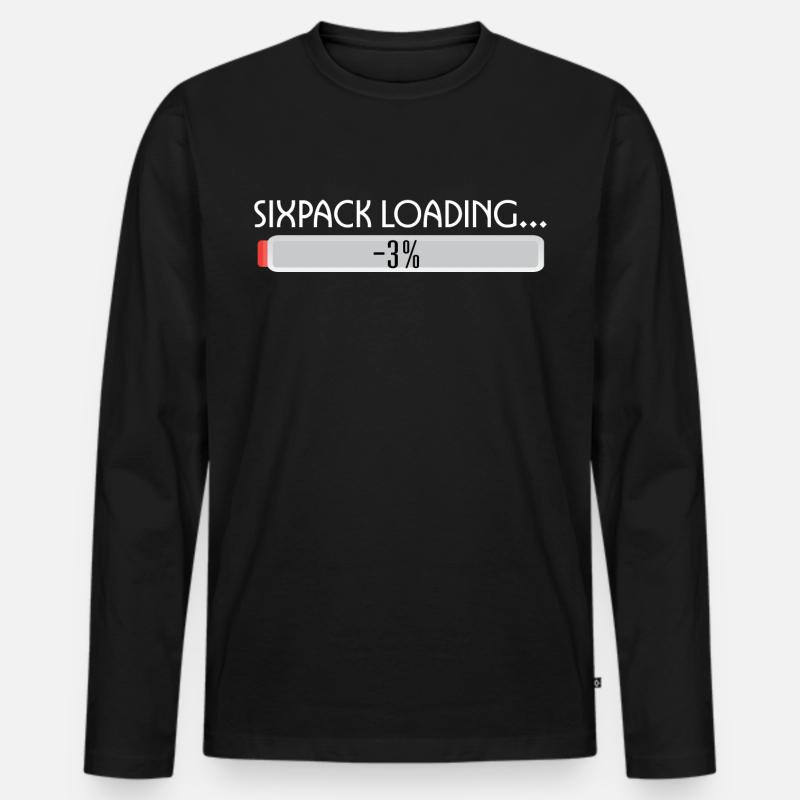SIXPACK LOADING-2 - Männer Premium Bio Langarmshirt - Schwarz