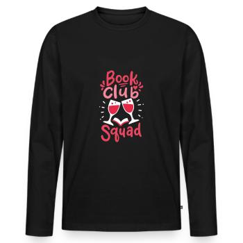 Bookworm Nerd Student Professor - T-shirt manches longues Premium bio Homme - noir - Devant - Nico (187cm)