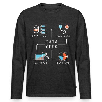 Data Geek Softwareentwickler - Männer Premium Bio Langarmshirt - Anthrazit meliert - Vorne - Nico (187cm)