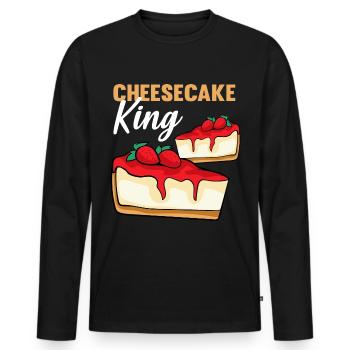 Cheesecake King - Men's Premium Organic Long Sleeve Shirt - black - Front - Nico (187cm)