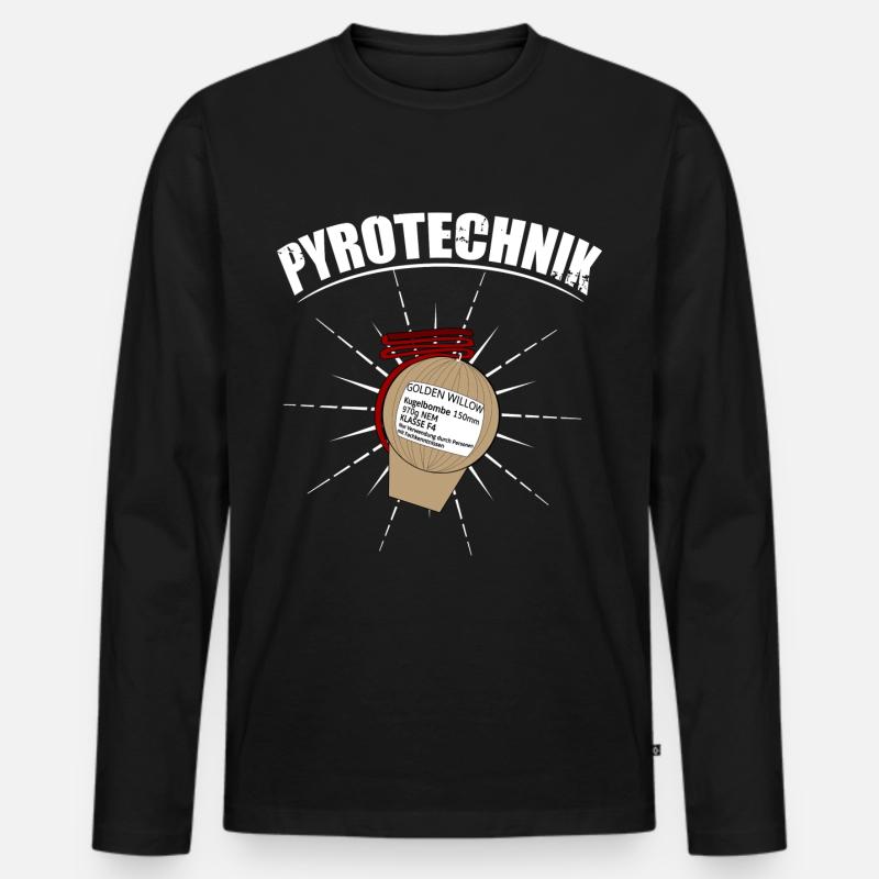 Pyrotechnik Feuerwerk Shell - Männer Premium Bio Langarmshirt - Schwarz