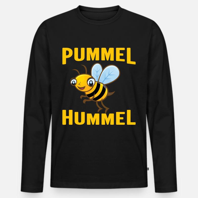 Pummel Hummel - Männer Premium Bio Langarmshirt - Schwarz