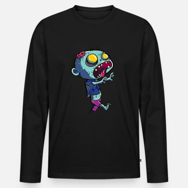 Zombie - Männer Premium Bio Langarmshirt - Schwarz
