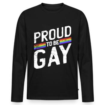 Gay Pride - Men's Premium Organic Long Sleeve Shirt - black - Front - Nico (187cm)