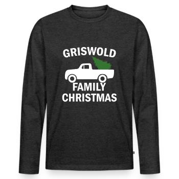 GRISWOLD FAMILY CHRISTMAS - Men's Premium Organic Long Sleeve Shirt - heather anthracite - Front - Nico (187cm)