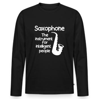 Saxophone Instrument - Men's Premium Organic Long Sleeve Shirt - black - Front - Nico (187cm)