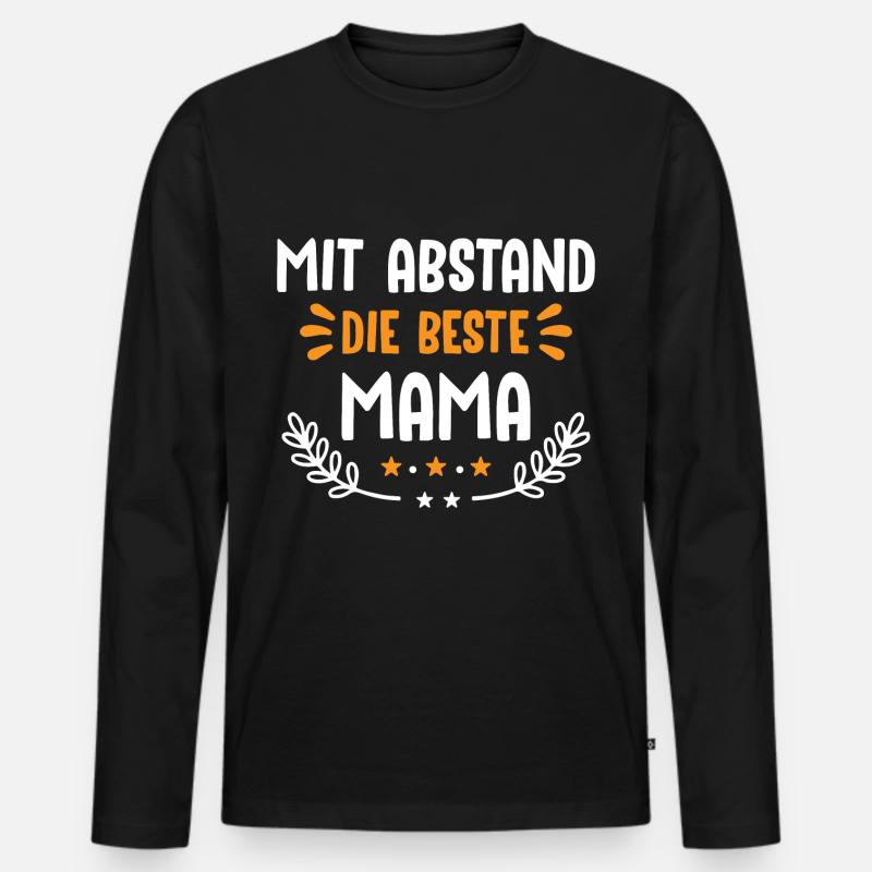 beste Mama - Männer Premium Bio Langarmshirt - Schwarz