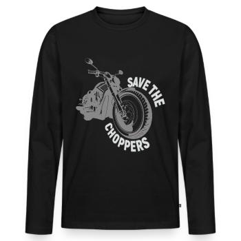 save the choppers moto bike biker - T-shirt manches longues Premium bio Homme - noir - Devant - Nico (187cm)