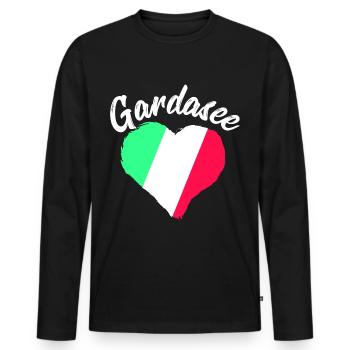 Lake Garda Lake Garda Holidays - Men's Premium Organic Long Sleeve Shirt - black - Front - Nico (187cm)