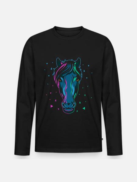 cheval - T-shirt manches longues Premium bio Homme - noir