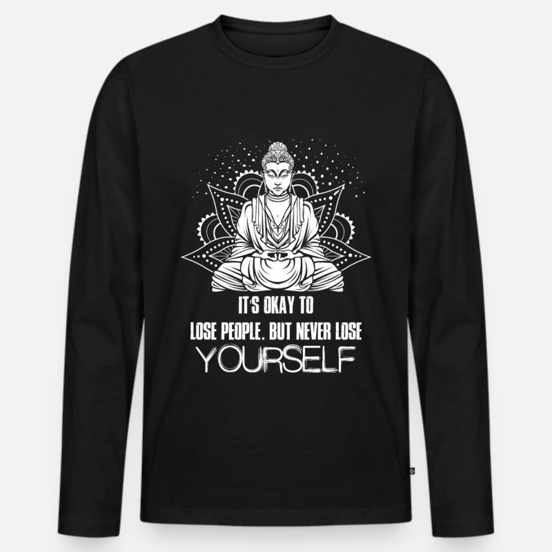 Buddha Buddhist Buddhismus Geschenk - Männer Premium Bio Langarmshirt - Schwarz