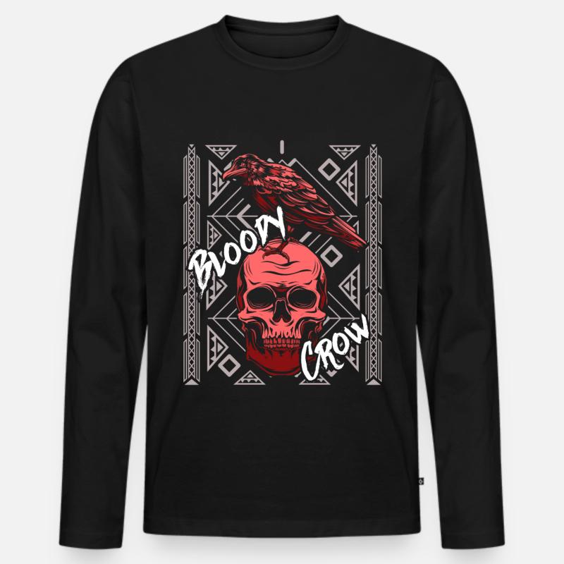 Skull - Männer Premium Bio Langarmshirt - Schwarz