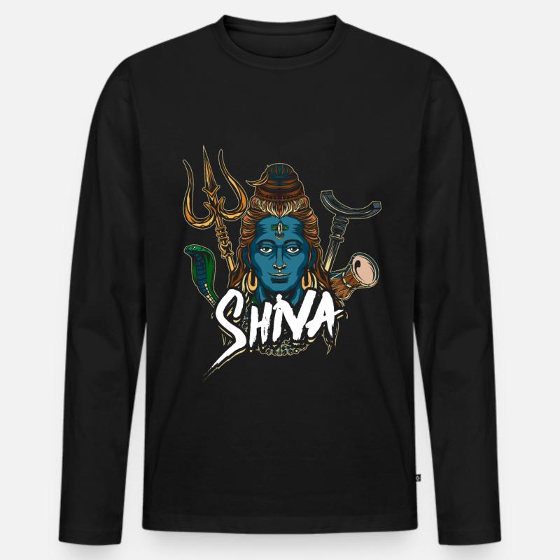 Deity Hinduism Shiva gift - Men's Premium Organic Long Sleeve Shirt - black