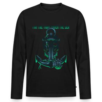 Anker - Männer Premium Bio Langarmshirt - Schwarz - Vorne - Nico (187cm)