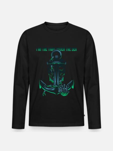 anchor - Men's Premium Organic Long Sleeve Shirt - black