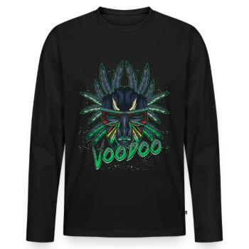 Cool vaudou moderne vaudou - T-shirt manches longues Premium bio Homme - noir - Devant - Nico (187cm)