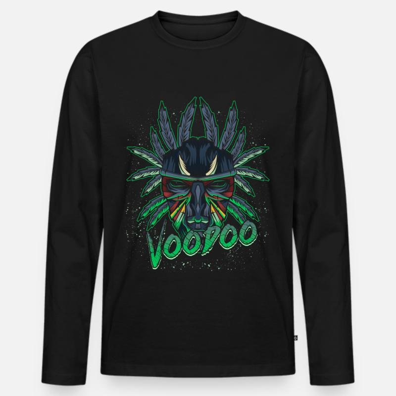 Cool Modern Voodoo Vodun - Männer Premium Bio Langarmshirt - Schwarz