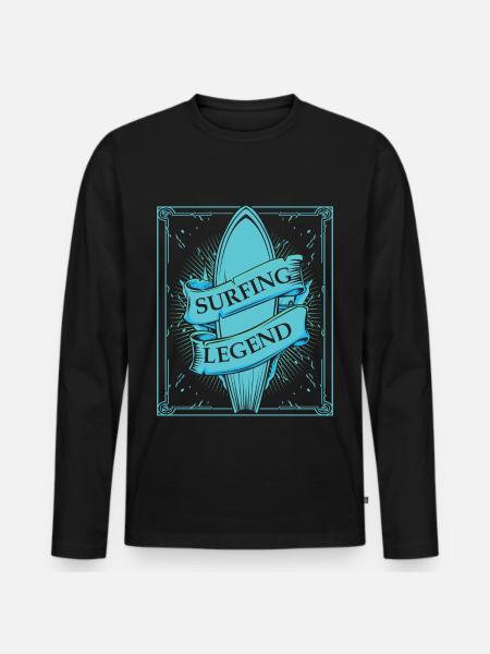 Cool surfboard - Men's Premium Organic Long Sleeve Shirt - black