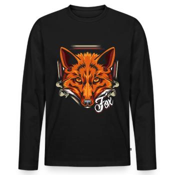 Forest dweller fox forest animal animal - Men's Premium Organic Long Sleeve Shirt - black - Front - Nico (187cm)